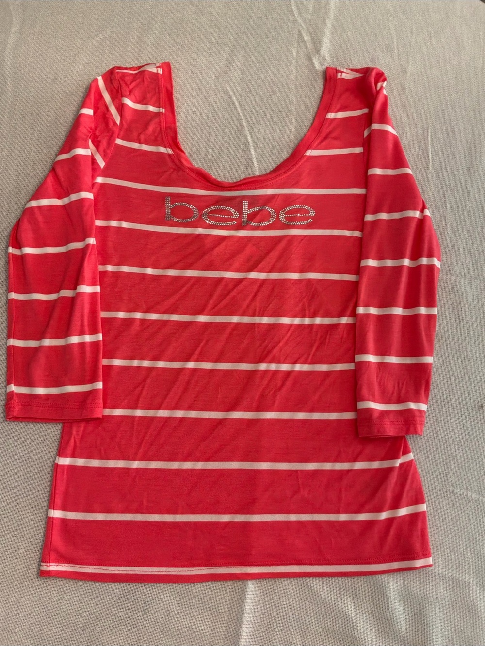 NWT Y2K Bebe long sleeve shirt with Swarovski crystals